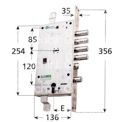 Mottura 54797d8000 serratura doppia mappa per blindata plurisistema triplice e 63 dx 4 catenacci piÙ scrocco e 1 servizio int. cat. 28