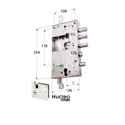 Mottura 54k58728d serratura plurisistema con cilindro indipendente triplice e 63 dx 4 catenacci piÙ scrocco e 1 servizio int. cat. 28 sporg. 3,5