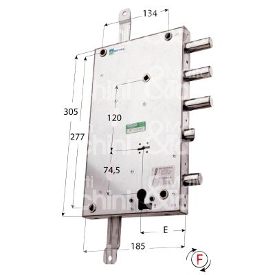 Mottura 64567dx serratura plurisistema con cilindro indipendente triplice e 70 dx 3 catenacci piÙ scrocco e 1 servizio int. cat. 50 sporg. 3,5