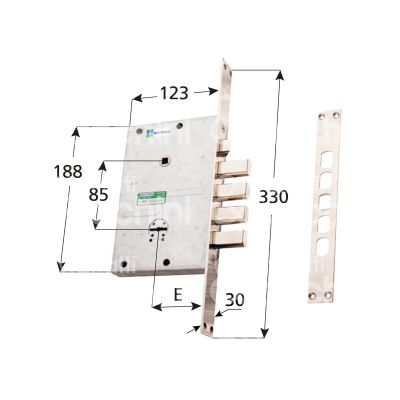 Mottura 72778d serratura blindata doppia mappa ad infilare laterale e 64 dx 4 catenacci int. cat. 28 sporg. 36 con servizio no