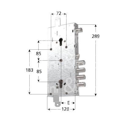 Mottura 82765w800q serratura blindata doppio cilindro dip./indip. serie rci triplice e 64 ambidestra 4 catenacci piÙ scrocco int. cat. 28 sporg. 3,5