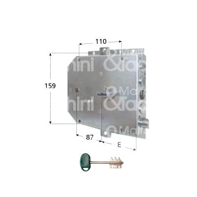 Mottura 89555gard serratura doppia mappa per blindata per gardesa triplice e 63 dx 3 catenacci piÙ scrocco int. cat. 25 sporg. 3,5