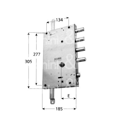 Mottura 89561derd serratura doppia mappa per blindata per dierre triplice e 70 dx 4 catenacci piÙ scrocco int. cat. 50
