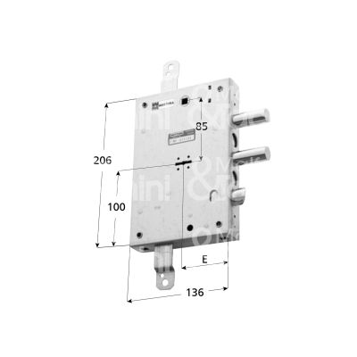 Mottura 89571fapd serratura doppia mappa per blindata per fapa triplice e 63 dx 2 catenacci piÙ scrocco int. cat. 50 sporg. 3,5