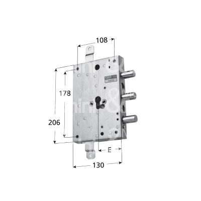 Mottura 8984383d6q serratura blindata a cilindro serie ad triplice e 63 dx 3 catenacci int. cat. 56 sporg. 3,5