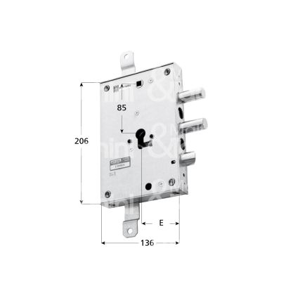 Mottura 898571fadq serratura blindata a cilindro per fapa triplice e 63 dx 2 catenacci piÙ scrocco int. cat. 50 sporg. 3,5