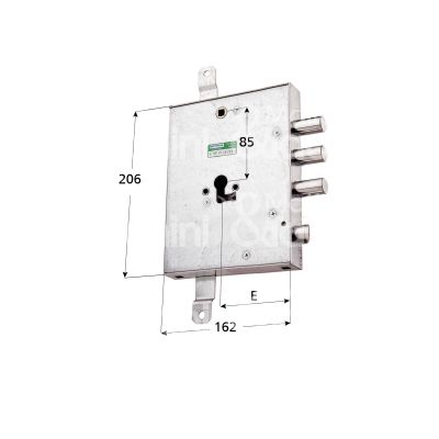 Mottura 898571grld serratura blindata a cilindro per gardesa triplice e 89 dx 3 catenacci piÙ scrocco int. cat. 37 sporg. 5