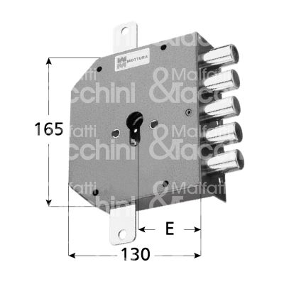 Mottura 89c953d00n serratura applicare a cilindro triplice e 60 dx 5 catenacci int. cat. 28