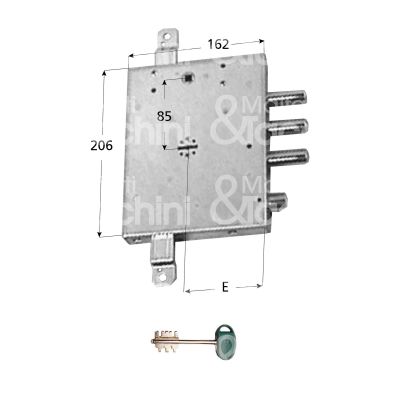 Mottura 89r571gd17 serratura doppia mappa per blindata per gardesa triplice e 89 dx 3 catenacci piÙ scrocco int. cat. 37 sporg. 5