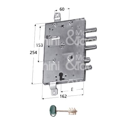 Mottura 89r587gd10 serratura plurisistema con cilindro indipendente per gardesa triplice e 89 dx 3 catenacci piÙ scrocco e 1 servizio int. cat. 37 sporg. 3,5