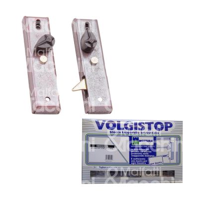 Mottura 99800 coppia blocca tapparella volgistop mano dx-sx chiusura 1 rostro acciaio bronzato l mm 24 x h mm 94 x p mm 12