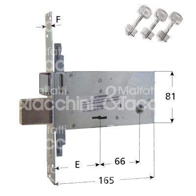Nuova feb 6893 serratura doppia mappa da infilare triplice e 90 scrocco piÙ catenaccio 4 mandate ambidestra kd