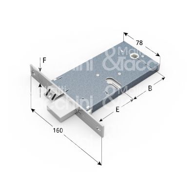 Omec 770 serratura infilare per fasce 3 mandate cilindro ovale 70 laterale catenaccio piÙ scrocco