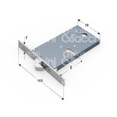 Omec 376 serratura fascia a gancio rientrante e 60 ambidestra per alluminio acciaio inox foro ovale