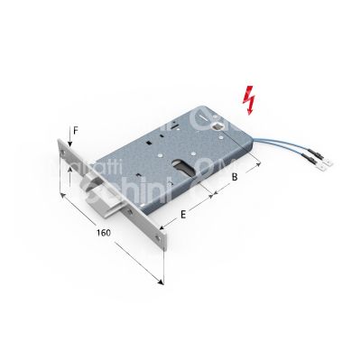 Omec 377f22 elettroserratura per fasce laterale e 60 ambidestra foro ovale 1 mandate frontale 22 x 160