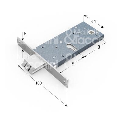 Omec 880f22 serratura infilare per fasce 2 mandate cilindro ovale 80 laterale scrocco con mandata