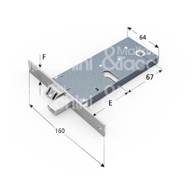 Omec 882 serratura infilare per fasce 3 mandate cilindro ovale 80 laterale catenaccio piÙ scrocco