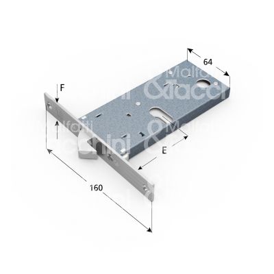 Omec 386 serratura fascia a gancio rientrante e 60 ambidestra per alluminio acciaio inox foro ovale