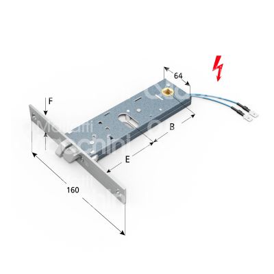 Omec 388 elettroserratura per fasce laterale e 60 ambidestra foro ovale 1 mandate frontale 16 x 160