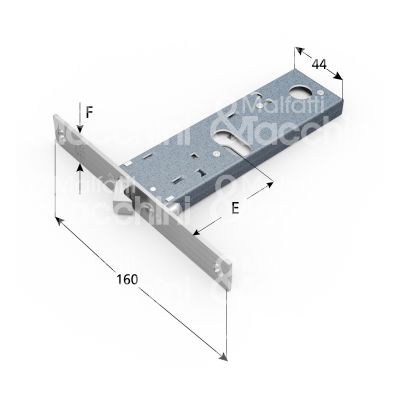 Omec 396 serratura infilare a gancio rientrante e 60 ambidestra per alluminio acciaio inox foro ovale