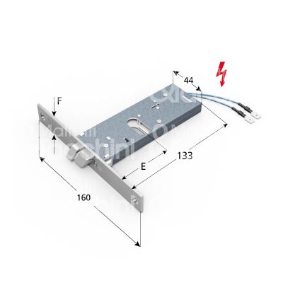 Omec 399dx elettroserratura per fasce laterale e 60 dx foro ovale senza mandate frontale 16 x 160