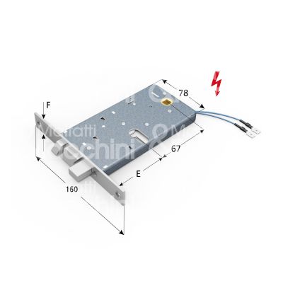 Omec 778f22 elettroserratura per fasce laterale e 70 ambidestra foro ovale 2 mandate frontale 22 x 160