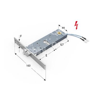 Omec 799f22 elettroserratura per fasce laterale e 70 ambidestra foro ovale senza mandate frontale 22 x 160