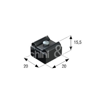 Omge 13001 fermaporte per profilo superiore art. 13 nylon roll-ge 20 l mm 20 h mm 15,5 p mm 20