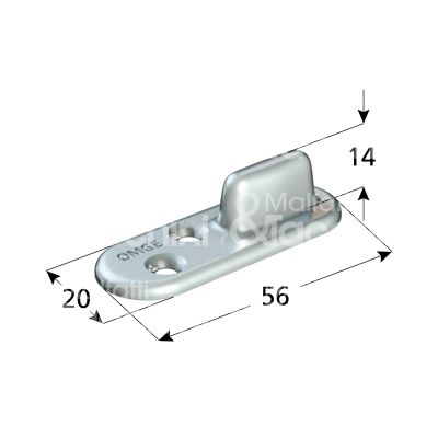 Omge 161 guida inferiore art. 161 acciaio roll-ge 150 l mm 56 h mm 14 p mm 20