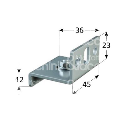 Omge 25 staffa applicazione profilo superiore art. 25 acciaio roll-ge 20 l mm 45 h mm 23 p mm 36