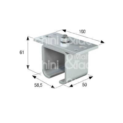 Omge 58 staffa applicazione profilo superiore art. 58 acciaio roll-ge 50 l mm100-mm58,5 h mm 61 p mm 50