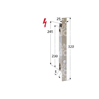 Opera 2560025 elettropistone e 25 ambidestra senza quadro maniglia aperta in assenza corrente tensione 12 - 24v dc