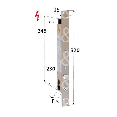 Opera 2560825 elettropistone e 25 ambidestra con quadro maniglia aperta in assenza corrente tensione 12 - 24v dc