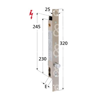 Opera 2580825 elettropistone e 25 ambidestra con quadro maniglia chiusa in assenza corrente tensione 12 - 24v dc