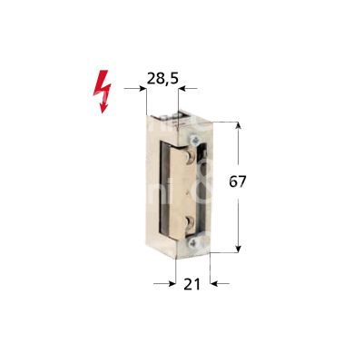 Opera 31112uni incontro elettrico da incasso con fermo ambidestra 10 - 24v mm 67 x 21 x 28,5 senza frontale senza antiripetitore