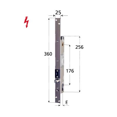 Opera op5703925 elettropistone e 25 ambidestra con quadro maniglia scrocco chiuso in assenza corrente tensione 12 - 24v dc