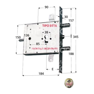 Potent 1900n2bc/d serratura blindata a cilindro triplice e 65 dx 2 catenacci piÙ scrocco int. cat. 54