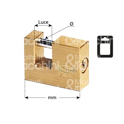 Potent 2810b lucchetto per serranda ottone mm 76 chiave piatta cifratura kd