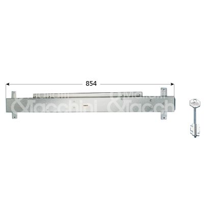 Potent llc107 spranga orizzontale per basculante ambidestra foro doppia mappa 4 punti di chiusura chiave doppia mappa misura 854 x 71 x 26