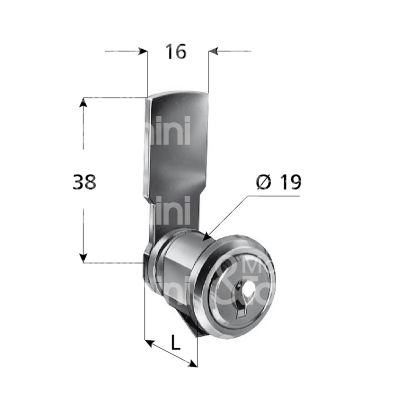 Prefer 1001 serratura universali a leva Ø 19 lunghezza mm 20 ambidestra chiave piatta kd rotazione 90° 1 estrazione nichelato