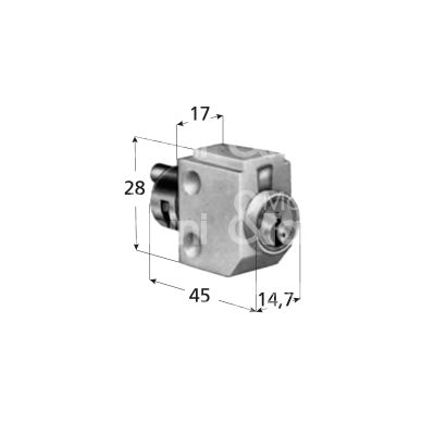 Prefer 2152 serratura per cassetto con perno ambidestra chiave piatta kd rotazione 360° 2 estrazione bianco