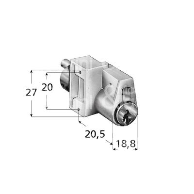 Prefer 2153 serratura per cassetto con perno ambidestra chiave piatta kd rotazione 360° 2 estrazione bianco