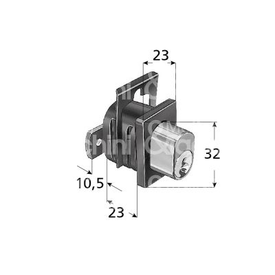 Prefer 2300 serratura per anta a pulsante lunghezza mm 15,5 ambidestra chiave piatta kd rotazione 90° 1 estrazione nero