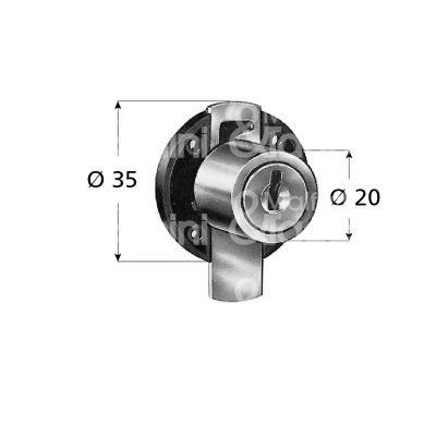 Prefer 3131 serratura per cassetto a catenaccio Ø 20 lunghezza mm 20 ambidestra chiave piatta kd rotazione 180° 2 estrazione nero