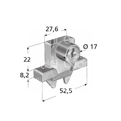 Prefer 3811 serratura per scorrevole da applicare Ø 17 lunghezza mm 13 ambidestra chiave piatta kd rotazione 45° 1 estrazione nichelato