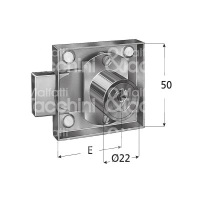 Prefer 4381 serratura per anta da applicare Ø 22 lunghezza mm 20 e 20 sx chiave piatta kd rotazione 180° 2 estrazione nichelato