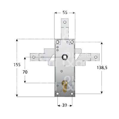 Prefer 6574 serratura per basculante triplice foro sagomato / cifratura kd