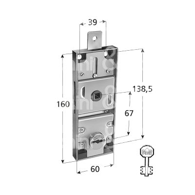 Prefer 8651 serratura per basculante a 1 punto di chiusura foro doppia mappa / chiave doppia mappa cifratura kd