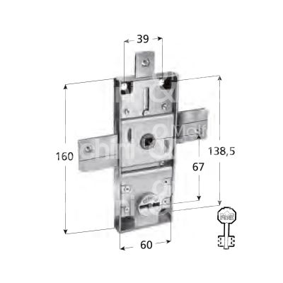 Prefer 8653 serratura per basculante triplice foro doppia mappa / chiave doppia mappa cifratura kd