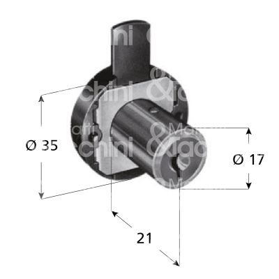 Prefer fu00 serratura per cassetto a catenaccio Ø 17 lunghezza mm 21 ambidestra chiave piatta kd rotazione 180° 2 estrazione nero